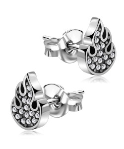 Flame Shaped Stone Stud Earrings SST-24