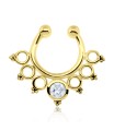 Indian Stone Set Shape Septum Clip Ring STCR-16