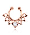 Indian Stone Set Shape Septum Clip Ring STCR-16