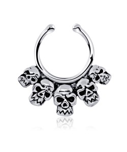 Skull Shape Septum Clip Ring STCR-29