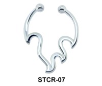 Fire Shape Septum Clip Ring STCR-07