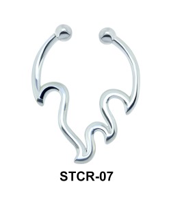 Fire Shape Septum Clip Ring STCR-07