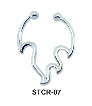 Fire Shape Septum Clip Ring STCR-07