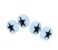 Black Star on white Backdrop Fake Plug UVFKP-12026-00870B