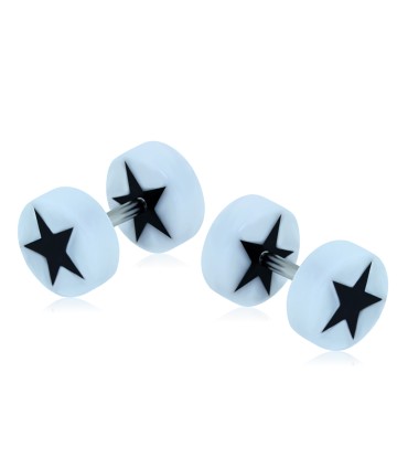 Black Star on white Backdrop Fake Plug UVFKP-12026-00870B