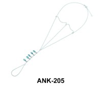 Light Blue CZ Silver Anklet with Toe Rings ANK-205