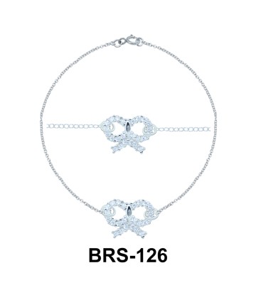 Gorgeous Bow with CZ Stones Silver Bracelet BRS-126