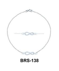 Elegant Infinity with CZ Stones Silver Bracelet BRS-138