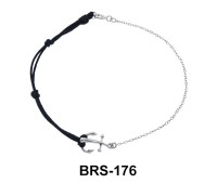 Anchor with Matt Rope and Silver Bracelet BRS-176
