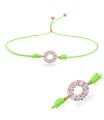 Circle Shape with CZ Stones Shiny Rope Bracelet BRS-243