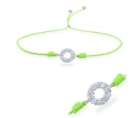 Circle Shape with CZ Stones Shiny Rope Bracelet BRS-243