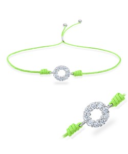 Circle Shape with CZ Stones Shiny Rope Bracelet BRS-243