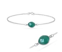 Green Agate Silver Bracelet BRS-270