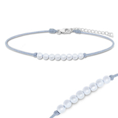 White Pearls Shiny Rope Bracelet BRS-277
