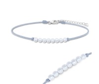 White Pearls Shiny Rope Bracelet BRS-277