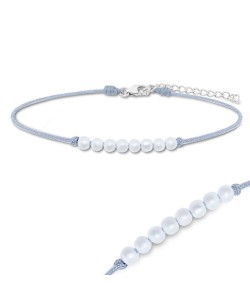 White Pearls Shiny Rope Bracelet BRS-277