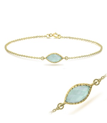 Gold Plated Amazonite Silver Bracelets BRS-390-GP