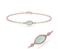 Rose Gold Plated Amazonite Silver Bracelets BRS-390-RO-GP