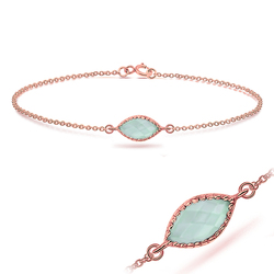 Rose Gold Plated Amazonite Silver Bracelets BRS-390-RO-GP