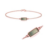 Rose Gold Plated Grey Shell Silver Bracelets BRS-426-RO-GP