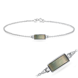 Grey Shell Silver Bracelets BRS-426