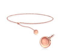 Rose Gold Plated Minimal Silver Bracelet BRS-442-RO-GP