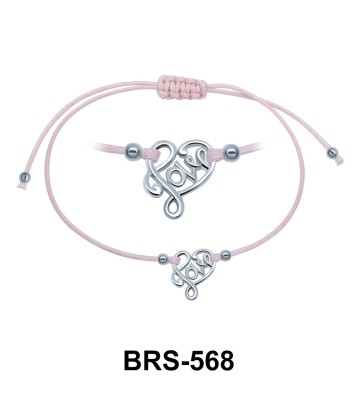 Love Heart Matt Rope Bracelet BRS-568