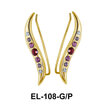 Silver Earring Line Stone EL-108