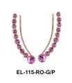 Silver Earrings Studded with Rhinestones EL-115