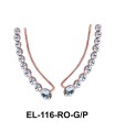 Silver Circles Shaped Earrings Studded with Rhinestones EL-116