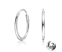 1.2mm Silver Hoop Earring CR-12