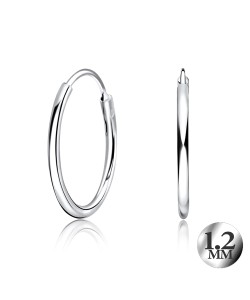 1.2mm Silver Hoop Earring CR-12