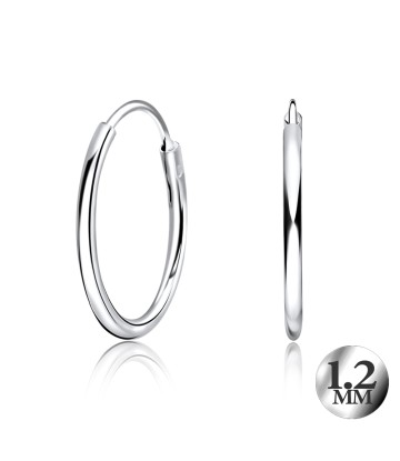 1.2mm Silver Hoop Earring CR-12