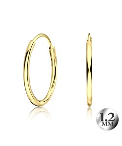 1.2mm Gold Plated Silver Hoop Earring CR-12-GP