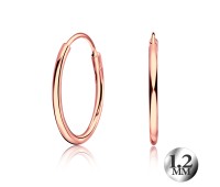 1.2mm Rose Gold Plated Silver Hoop Earring CR-12-RO-GP