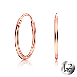 1.2mm Rose Gold Plated Silver Hoop Earring CR-12-RO-GP