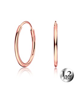 1.2mm Rose Gold Plated Silver Hoop Earring CR-12-RO-GP