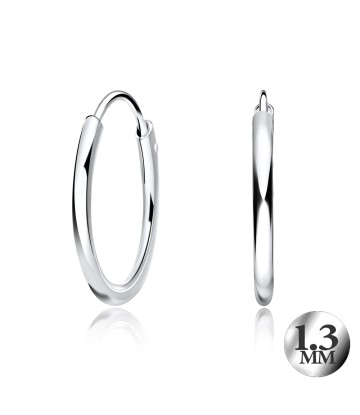 1.3mm Silver Hoop Earring CR-12