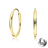 1.3mm Gold Plated Silver Hoop Earring CR-12-GP