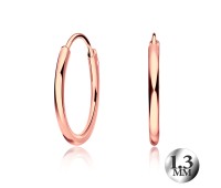 1.3mm Rose Gold Plated Silver Hoop Earring CR-12-RO-GP