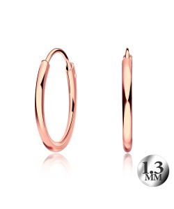 1.3mm Rose Gold Plated Silver Hoop Earring CR-12-RO-GP