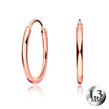 1.3mm Rose Gold Plated Silver Hoop Earring CR-12-RO-GP