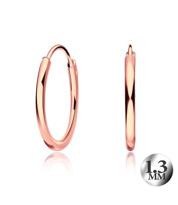 1.3mm Rose Gold Plated Silver Hoop Earring CR-12-RO-GP