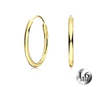 1.6mm Gold Plated Silver Hoop Earring CR-12-GP