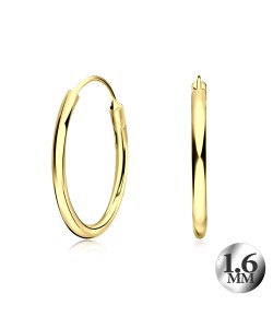 1.6mm Gold Plated Silver Hoop Earring CR-12-GP