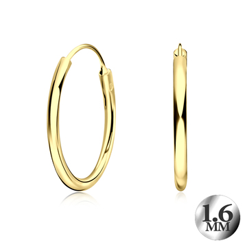 1.6mm Gold Plated Silver Hoop Earring CR-12-GP