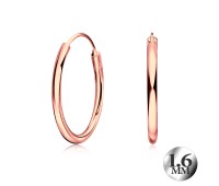 1.6mm Rose Gold Plated Silver Hoop Earring CR-12-RO-GP