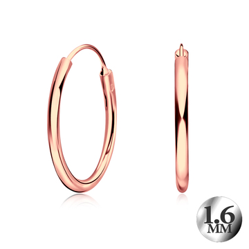 1.6mm Rose Gold Plated Silver Hoop Earring CR-12-RO-GP