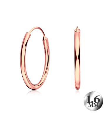 1.6mm Rose Gold Plated Silver Hoop Earring CR-12-RO-GP