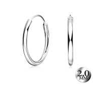 2.0mm Silver Hoop Earring CR-12